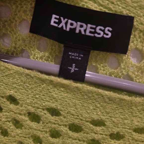 Express Bright Green Crop Sweater - Picture 4 of 4